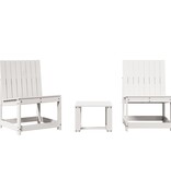 VidaXL 3-delige Loungeset massief grenenhout wit