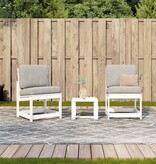 VidaXL 3-delige Loungeset massief grenenhout wit