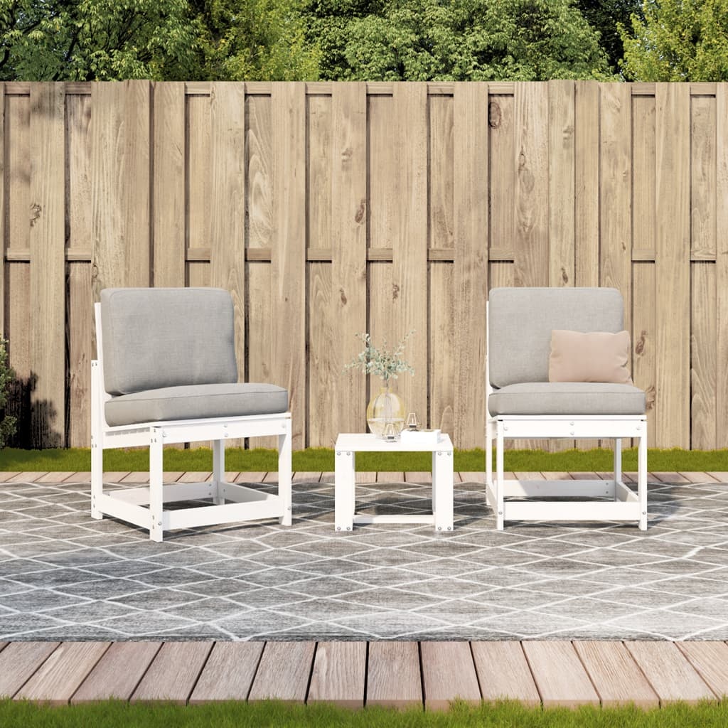 VidaXL 3-delige Loungeset massief grenenhout wit