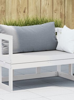 VidaXL Tuinbank verlengbaar massief grenenhout wit