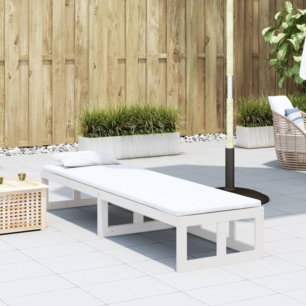 VidaXL Tuinbank verlengbaar massief grenenhout wit