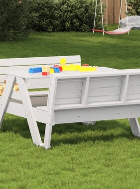 vidaXL Picknicktafel voor kinderen 88x122x58 cm massief grenenhout wit