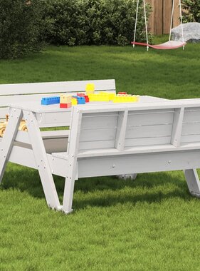 VidaXL Picknicktafel voor kinderen 88x122x58 cm massief grenenhout wit