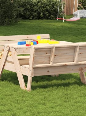 vidaXL Picknicktafel voor kinderen 88x122x58 cm massief grenenhout