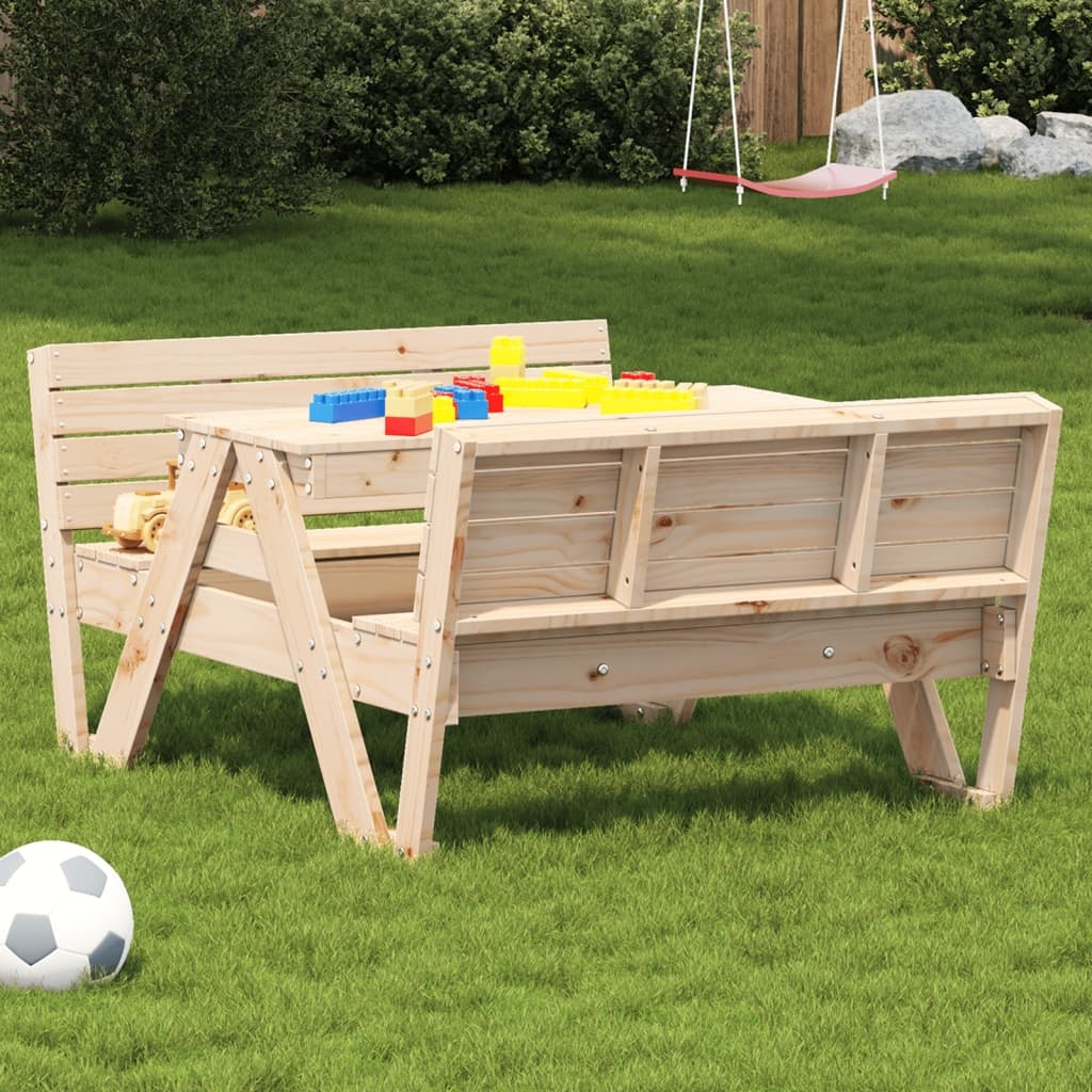 vidaXL Picknicktafel voor kinderen 88x122x58 cm massief grenenhout