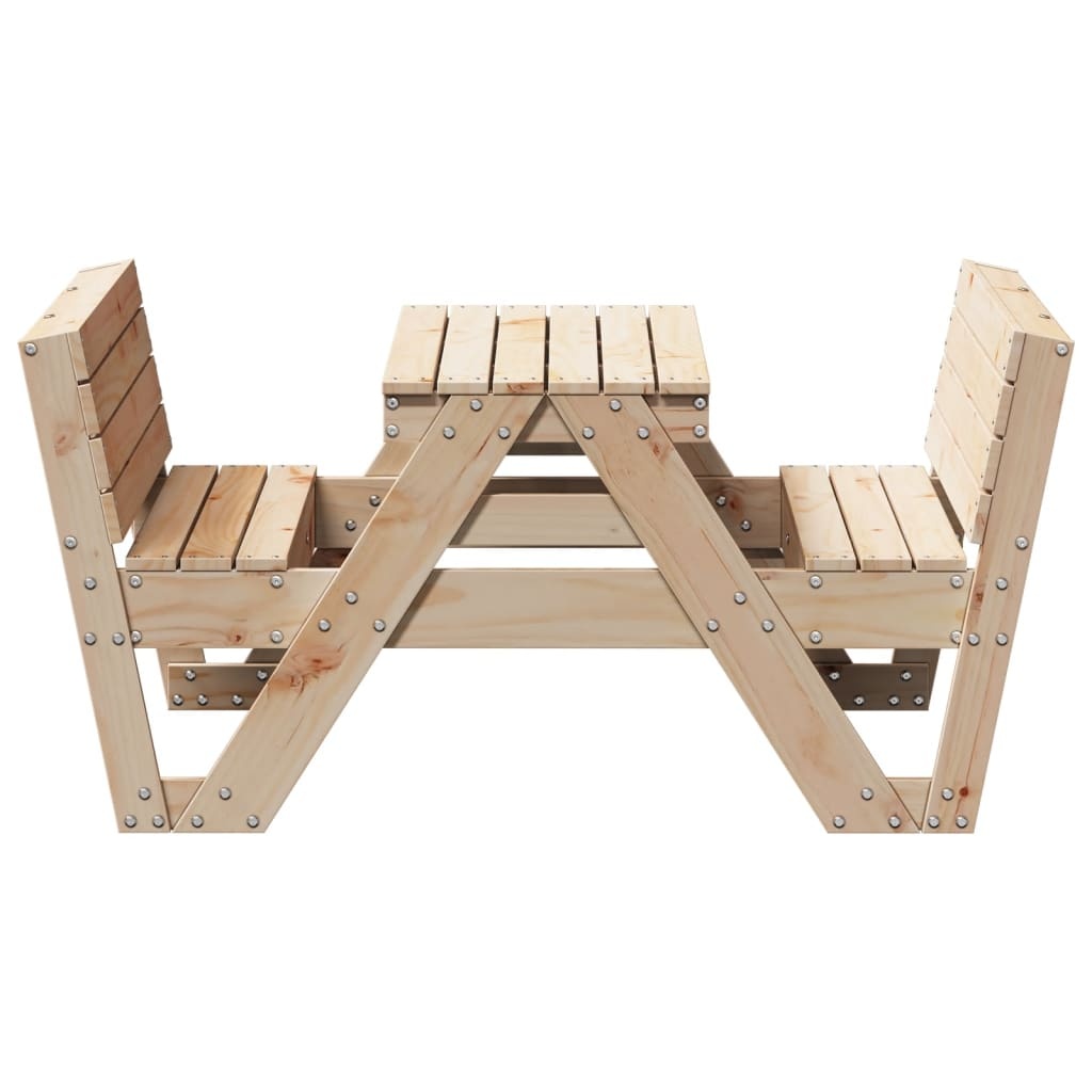 vidaXL Picknicktafel voor kinderen 88x122x58 cm massief grenenhout