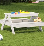 vidaXL Picknicktafel voor kinderen 88x97x52 cm massief grenenhout wit