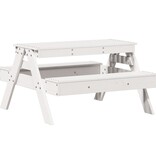 VidaXL Picknicktafel voor kinderen 88x97x52 cm massief grenenhout wit