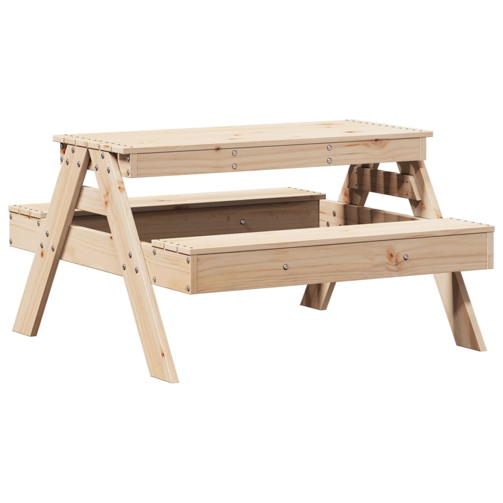VidaXL Picknicktafel voor kinderen 88x97x52 cm massief grenenhout