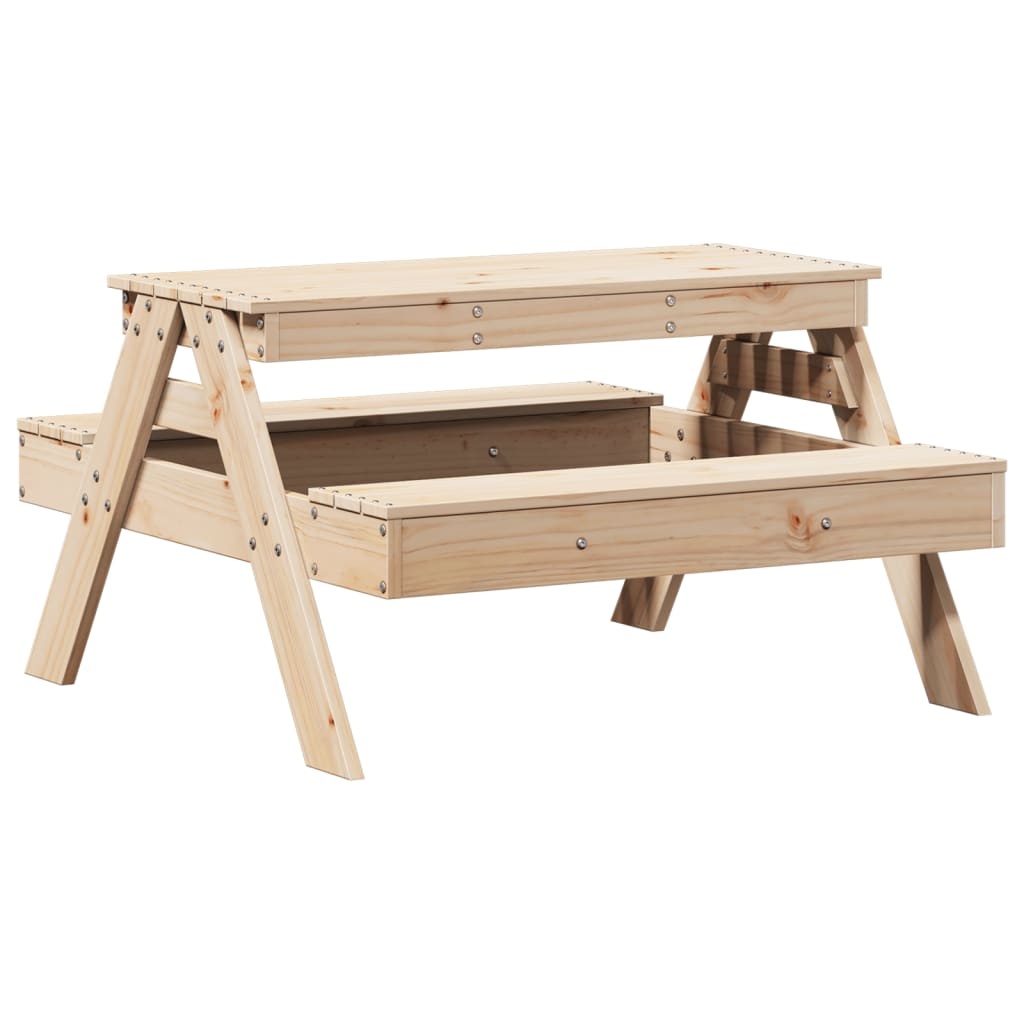 vidaXL Picknicktafel voor kinderen 88x97x52 cm massief grenenhout