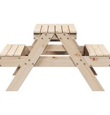 vidaXL Picknicktafel voor kinderen 88x97x52 cm massief grenenhout