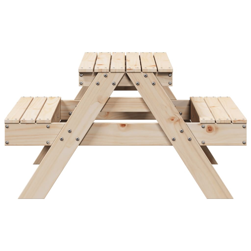 vidaXL Picknicktafel voor kinderen 88x97x52 cm massief grenenhout