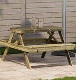 vidaXL Picknicktafel 105x134x75 cm geïmpregneerd grenenhout