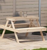 vidaXL Picknicktafel 105x134x75 cm massief grenenhout