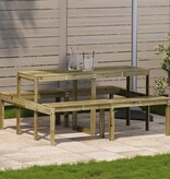 VidaXL Picknicktafel 160x134x75 cm geïmpregneerd grenenhout