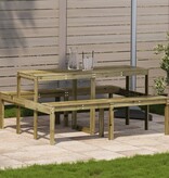 vidaXL Picknicktafel 160x134x75 cm geïmpregneerd grenenhout