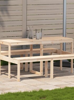 vidaXL Picknicktafel 160x134x75 cm massief grenenhout