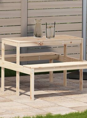 VidaXL Picknicktafel 110x134x75 cm massief grenenhout