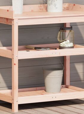 VidaXL Oppottafel met schappen 82,5x45x86,5 cm massief douglashout
