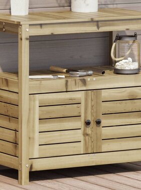 vidaXL Oppottafel met schappen 82,5x45x81 cm geïmpregneerd hout