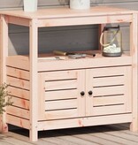 VidaXL Oppottafel met schappen 82,5x45x81 cm massief douglashout