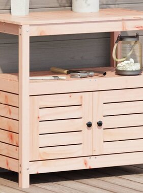 VidaXL Oppottafel met schappen 82,5x45x81 cm massief douglashout