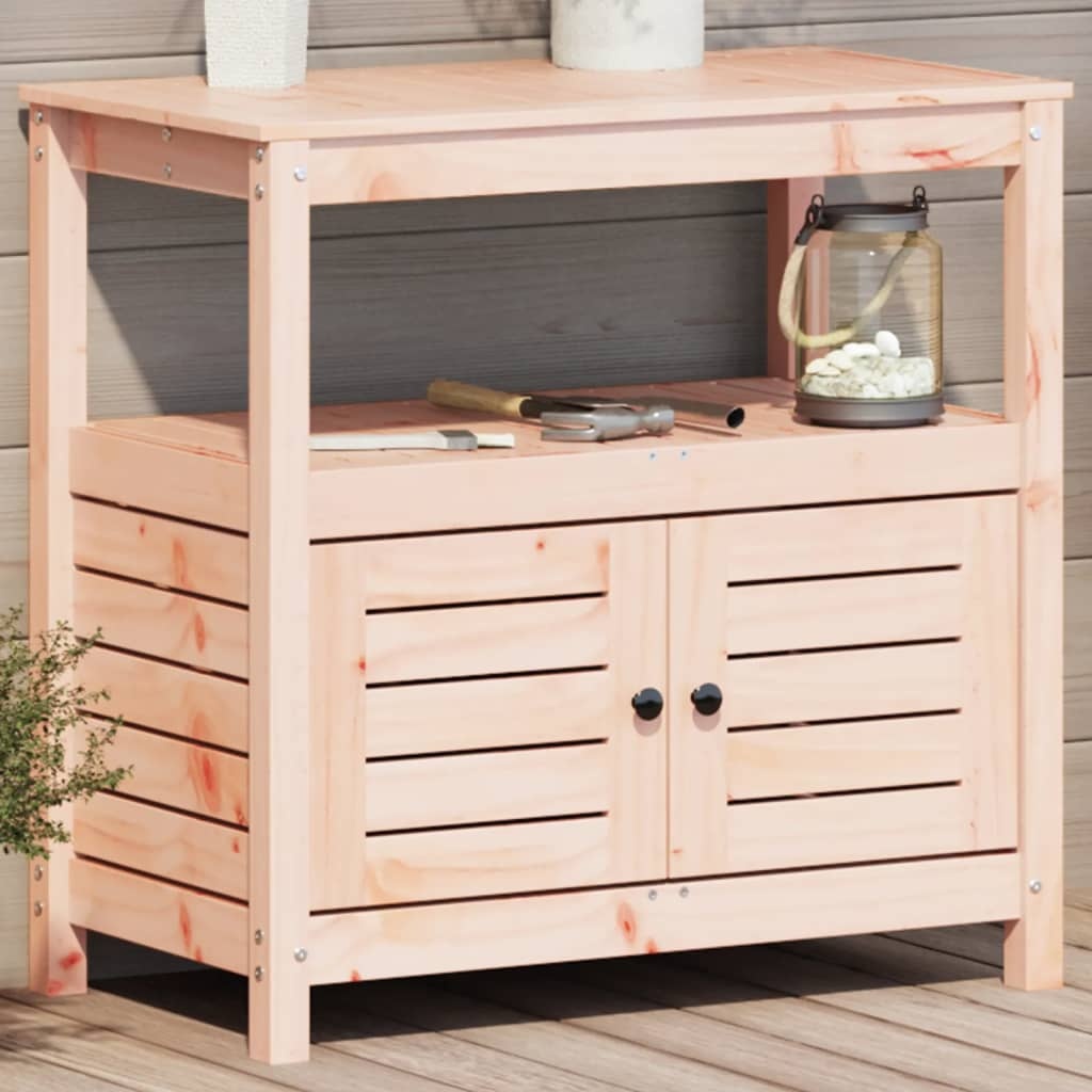 VidaXL Oppottafel met schappen 82,5x45x81 cm massief douglashout