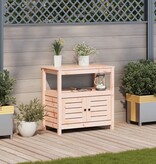 VidaXL Oppottafel met schappen 82,5x45x81 cm massief douglashout