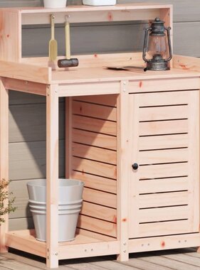 VidaXL Oppottafel met schappen 82,5x50x109,5 cm massief douglashout