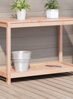 VidaXL Oppottafel met schap 108x50x75 cm massief douglashout