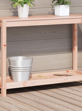 VidaXL Oppottafel met schap 108x35x75 cm massief douglashout