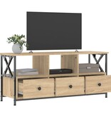 VidaXL Tv-meubel 102x33x45 cm bewerkt hout en ijzer sonoma eikenkleur