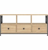 VidaXL Tv-meubel 102x33x45 cm bewerkt hout en ijzer sonoma eikenkleur