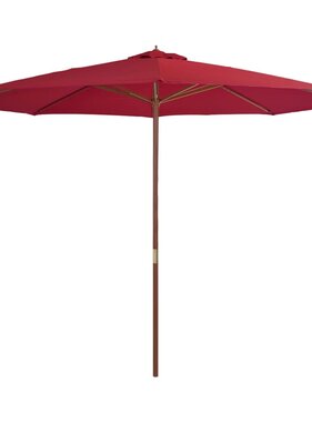 vidaXL Parasol met houten paal 350 cm bordeauxrood