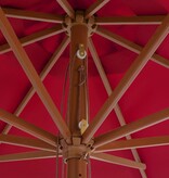 vidaXL Parasol met houten paal 350 cm bordeauxrood