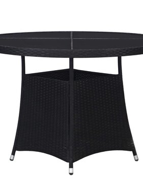 vidaXL Tuintafel 110x74 cm poly rattan zwart