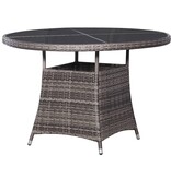 vidaXL Tuintafel 110x74 cm poly rattan grijs