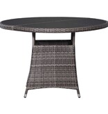 vidaXL Tuintafel 110x74 cm poly rattan grijs