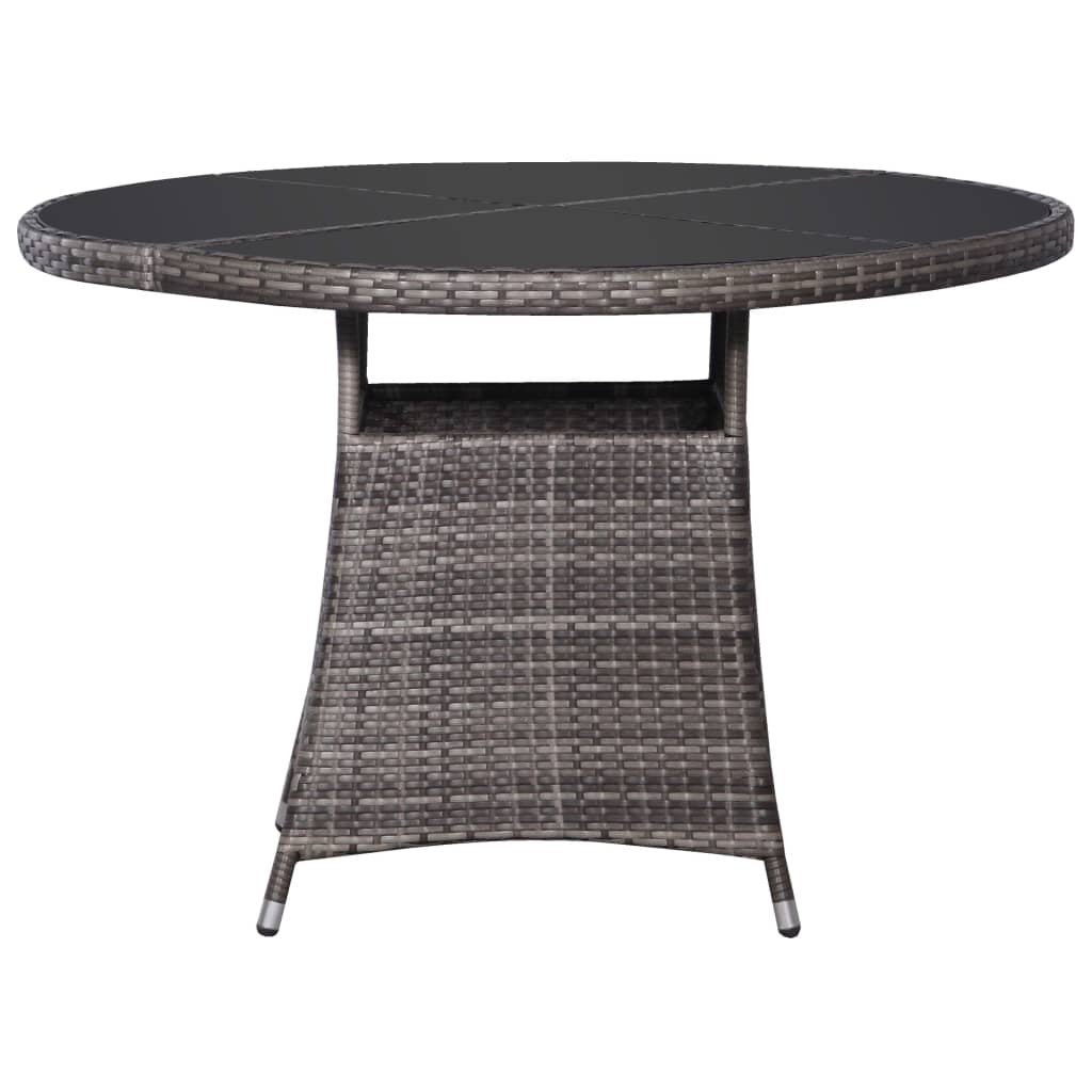 vidaXL Tuintafel 110x74 cm poly rattan grijs