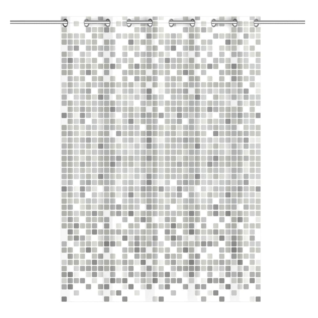 vidaXL Douchegordijn met mozaïek 200x180x0,2 cm grijs