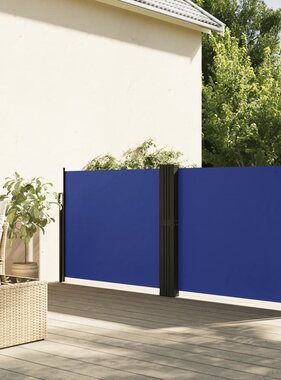 vidaXL Windscherm uittrekbaar 120x1200 cm blauw