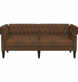 vidaXL Tweezitsbank Chesterfield-stijl stof bruin