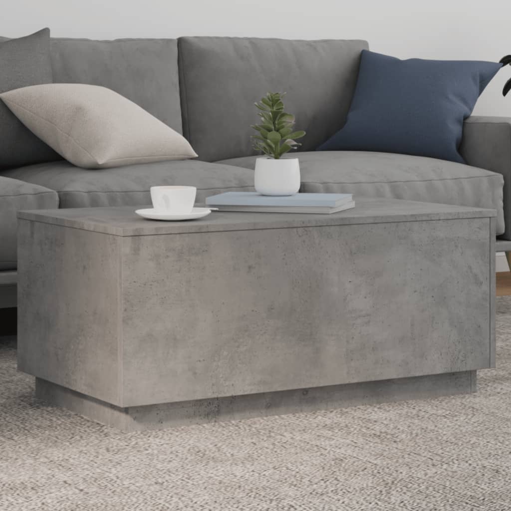 VidaXL Salontafel met LED-verlichting 90x50x40 cm betongrijs