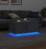 VidaXL Salontafel met LED-verlichting 90x50x40 cm betongrijs