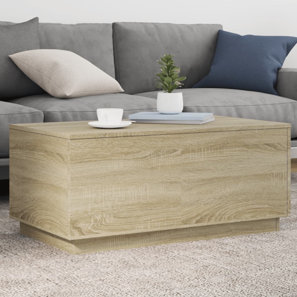 VidaXL Salontafel met LED-verlichting 90x50x40 cm sonoma eikenkleurig