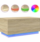 VidaXL Salontafel met LED-verlichting 90x50x40 cm sonoma eikenkleurig