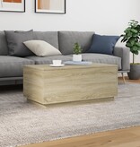 VidaXL Salontafel met LED-verlichting 90x50x40 cm sonoma eikenkleurig