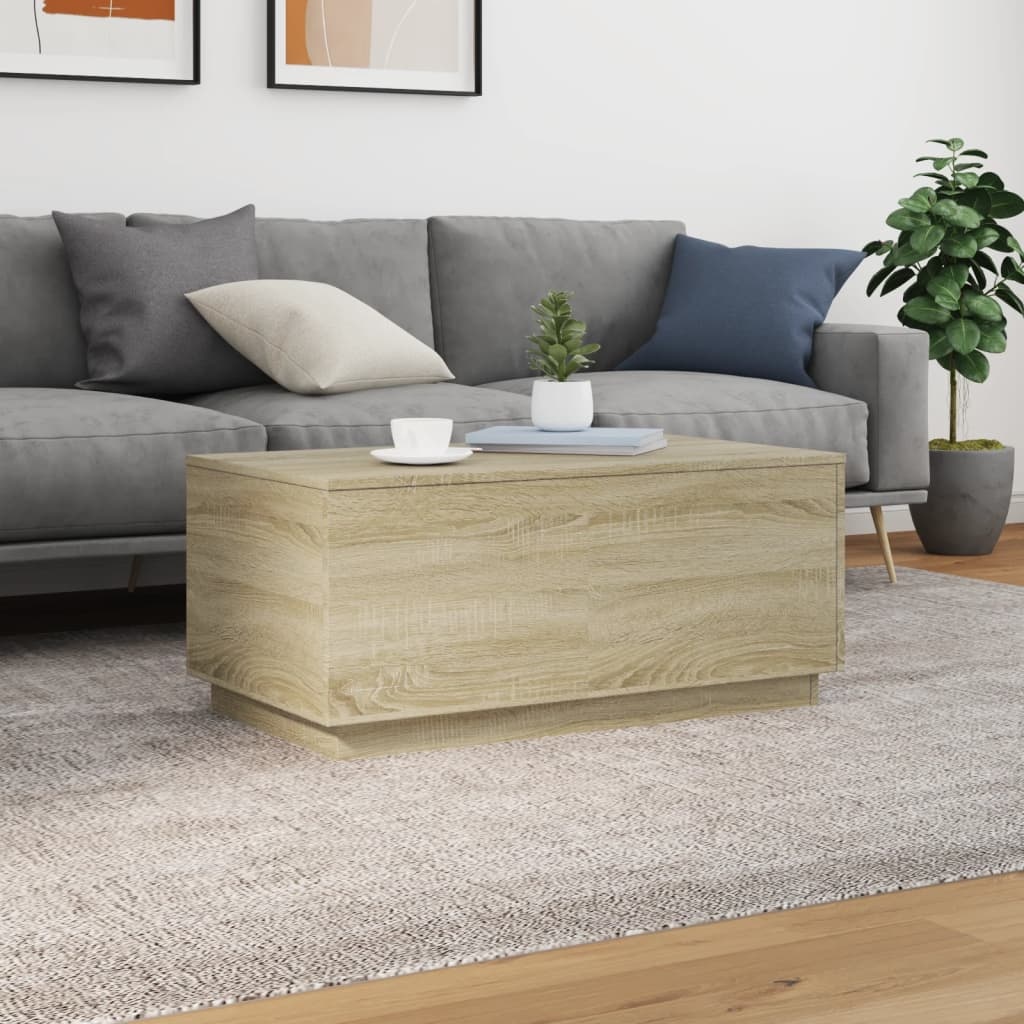 VidaXL Salontafel met LED-verlichting 90x50x40 cm sonoma eikenkleurig