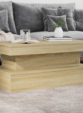 VidaXL Salontafel met LED-verlichting 90x50x40 cm sonoma eikenkleurig