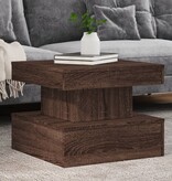 VidaXL Salontafel met LED-verlichting 50x50x40 cm bruin eikenkleur